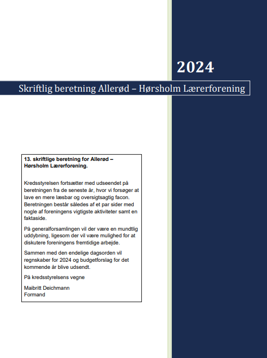 Skriftlig Beretning 2024 Skriftlig Beretning 2024